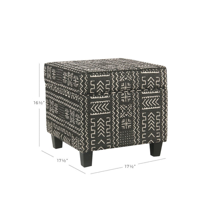 Square Ottoman with Lift Off Top - Onyx
