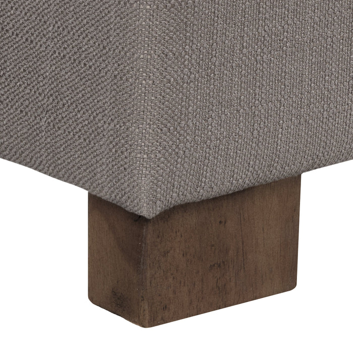 Large Tufted Storage Bench - Taupe Woven