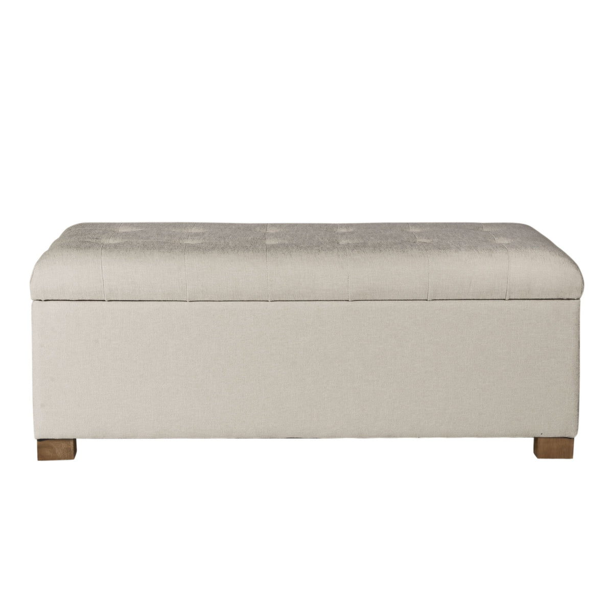 Large Tufted Storage Bench Neutral Cream HomePop Furniture