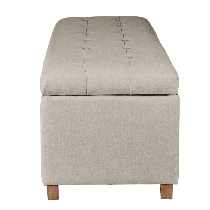 Large Tufted Storage Bench Neutral Cream — HomePop Furniture