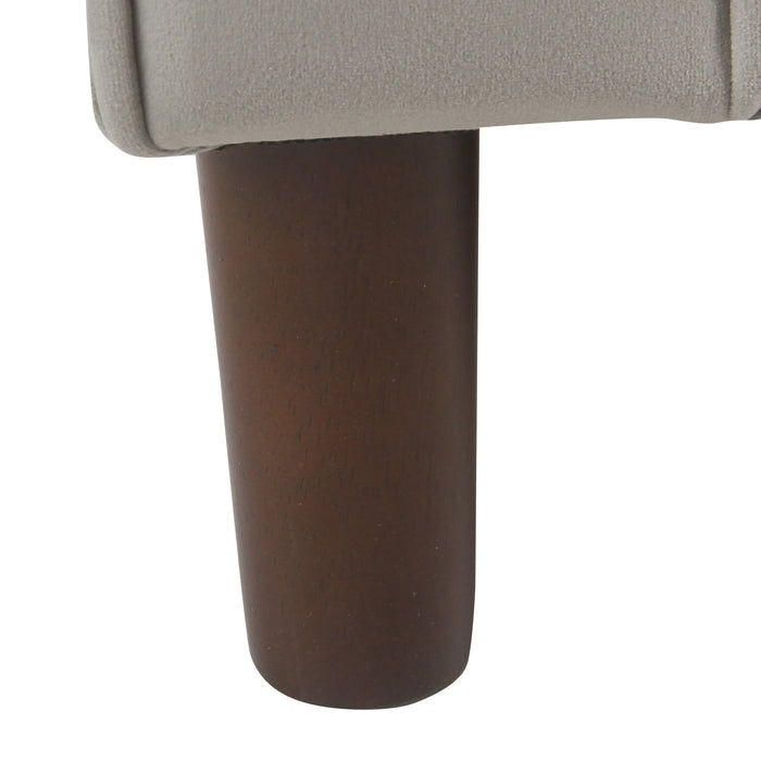 Modern Velvet Storage Bench with pillows - Gray