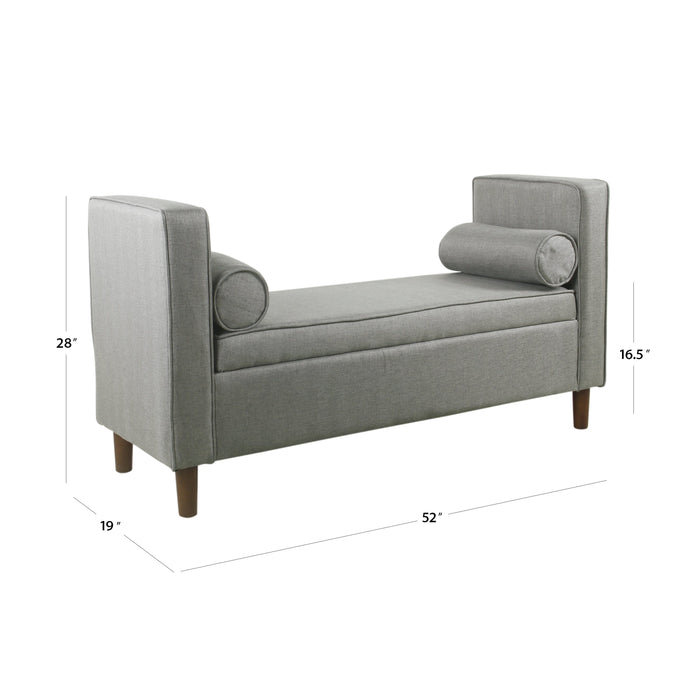 Modern Storage Bench with pillows - Gray Woven