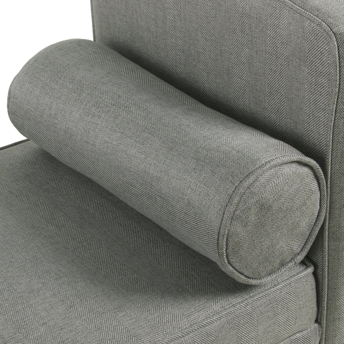 Modern Storage Bench with pillows - Gray Woven