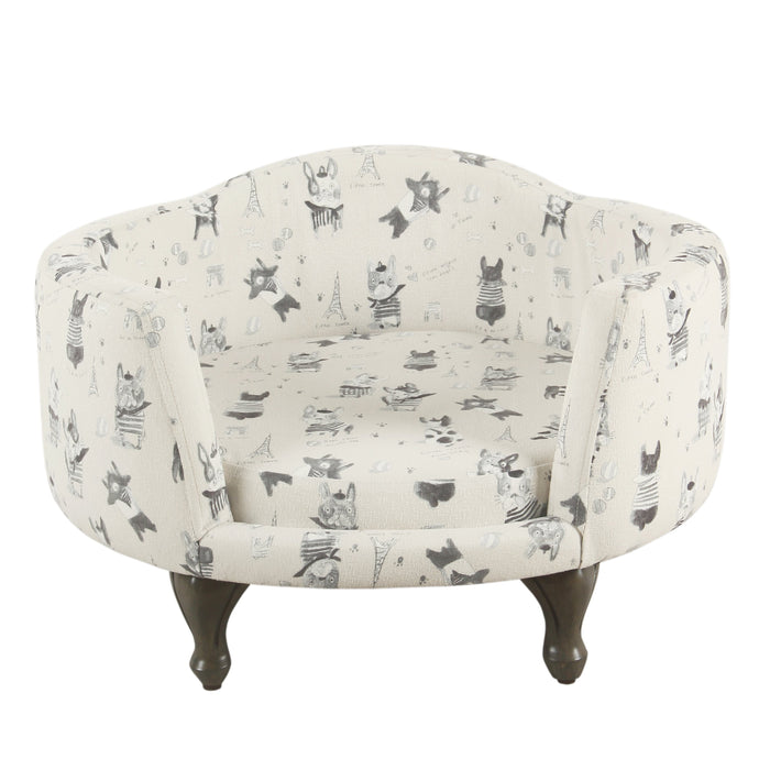 Luxury Pet Bed - Stain Resistant French Bulldog Print