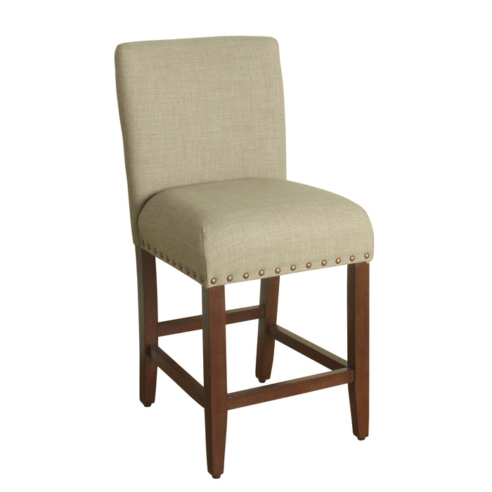 24" Upholstered Barstool - Tan Woven