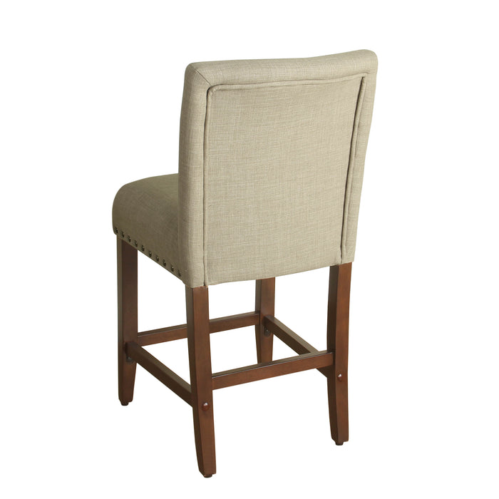 24" Upholstered Barstool - Tan Woven