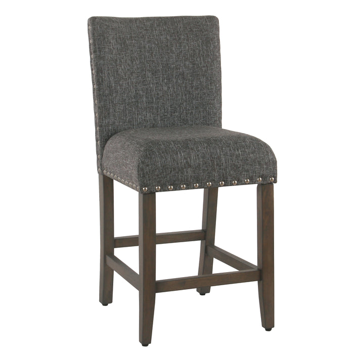 24" Barstool with Nail heads - Slate Gray