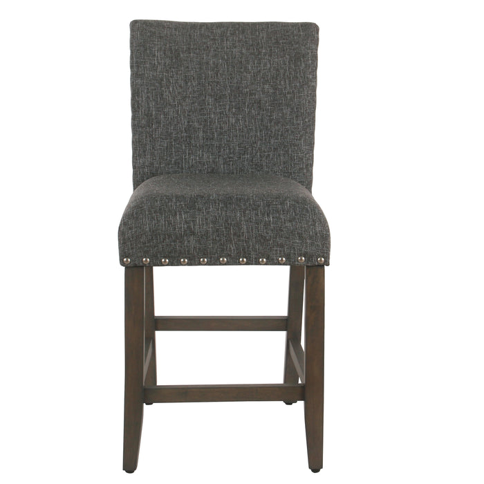 24" Barstool with Nail heads - Slate Gray