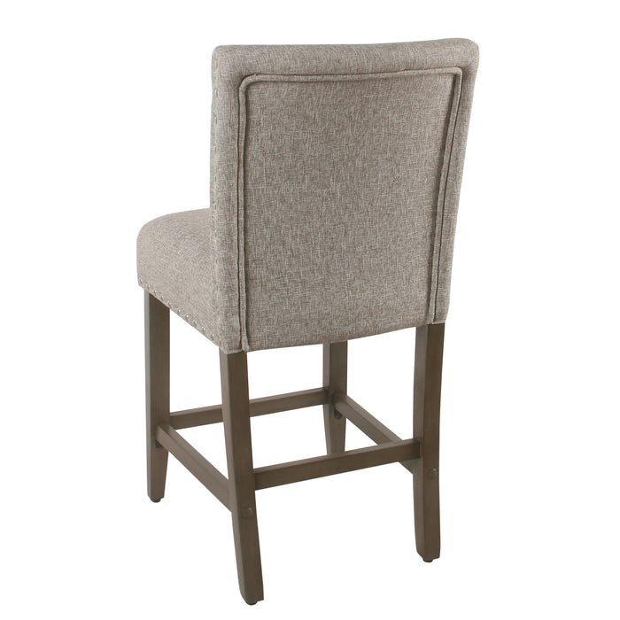 24" Barstool with Nail heads - Sterling Gray