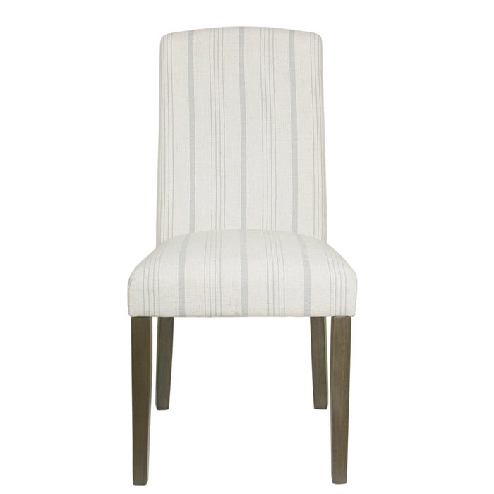 Curved Back Parsons Dining Chair - Dove Grey Stripe - Set of 2