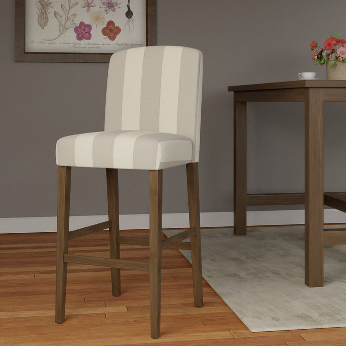 29" Curved Back Barstool - Gray Stripe