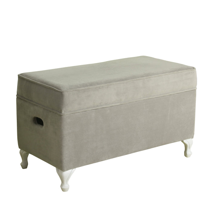 Diva Decorative Storage Bench - Gray Velvet