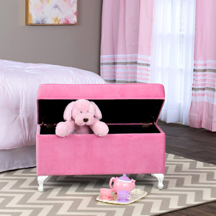 Diva Decorative Storage Bench - Pink Velvet