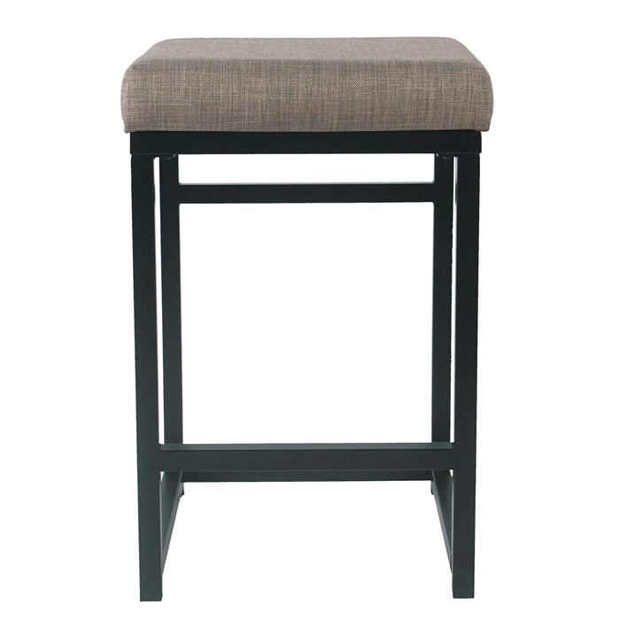 24" Open Back Metal Counter Stool - Brown Woven