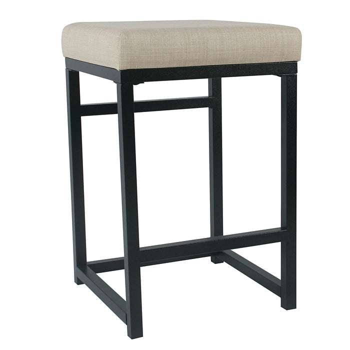 24" Open Back Metal Counter Stool - Natural Woven