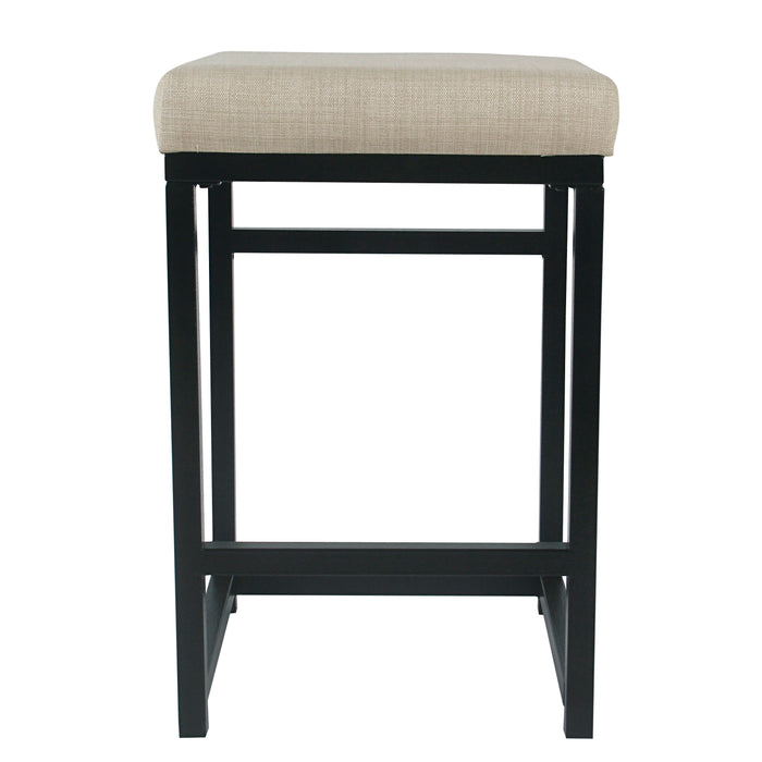 24" Open Back Metal Counter Stool - Natural Woven