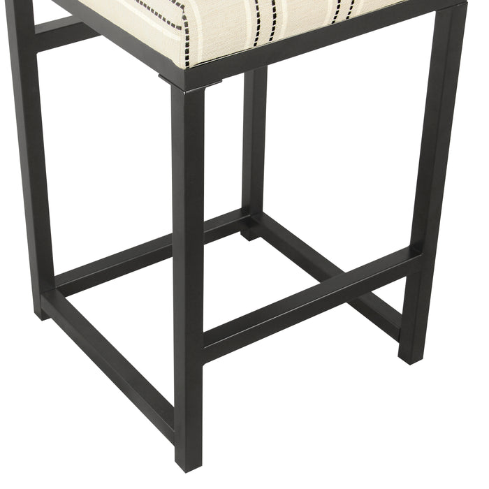 24" Open Back Metal Counter Stool - Black and White Stripe