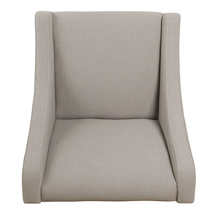 Modern Swoop Accent Chair with Nailhead Trim - Tan