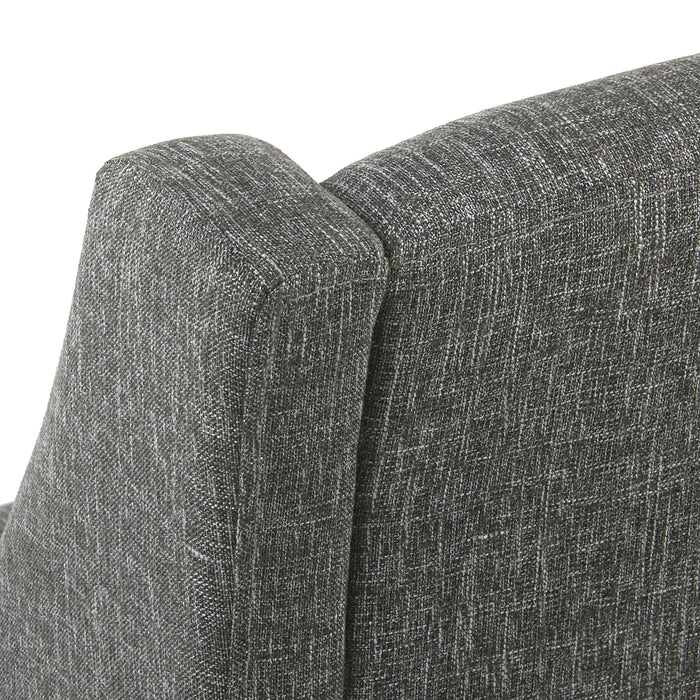 Modern Swoop Accent Chair with Nailhead Trim - Slate Grey