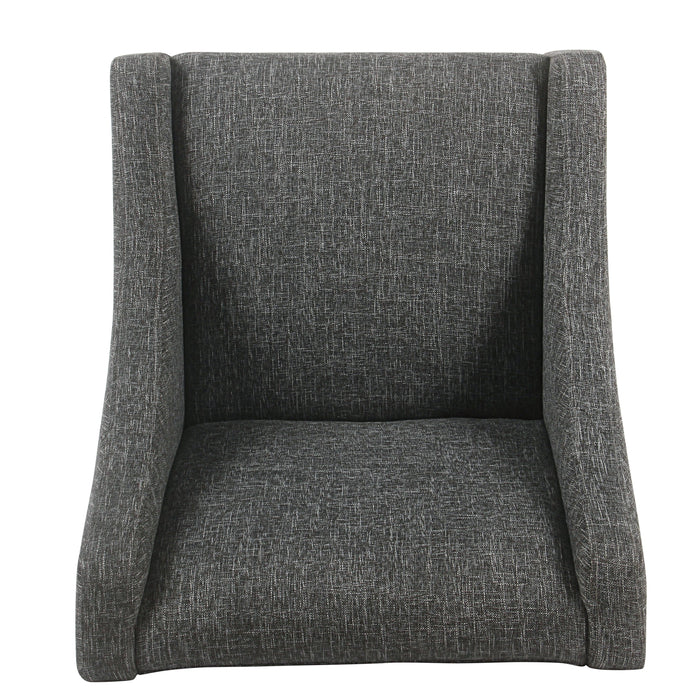 Modern Swoop Accent Chair with Nailhead Trim - Slate Grey