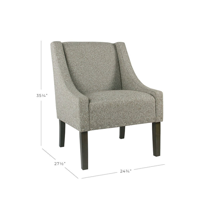 Modern Swoop Accent Chair with Nailhead Trim - Sterling Grey