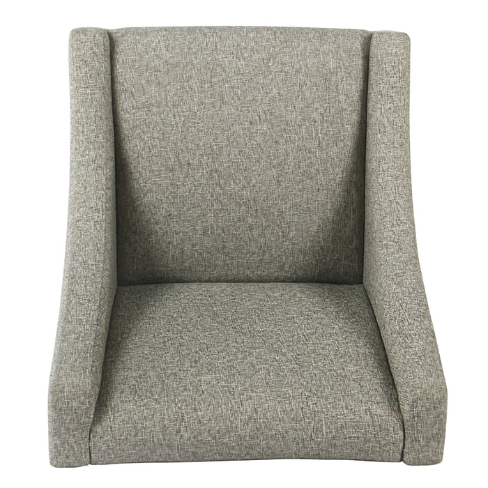 Modern Swoop Accent Chair with Nailhead Trim - Sterling Grey