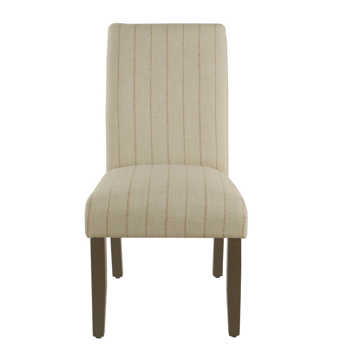 Parsons Dining Chair- Cream with Red Stripe