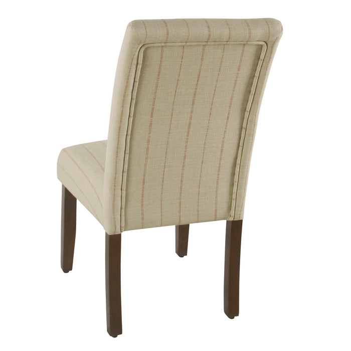 Parsons Dining Chair- Cream with Red Stripe