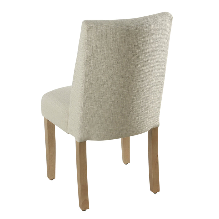 Modern Curved Back Dining Chair - Stain Resistant Textured Linen