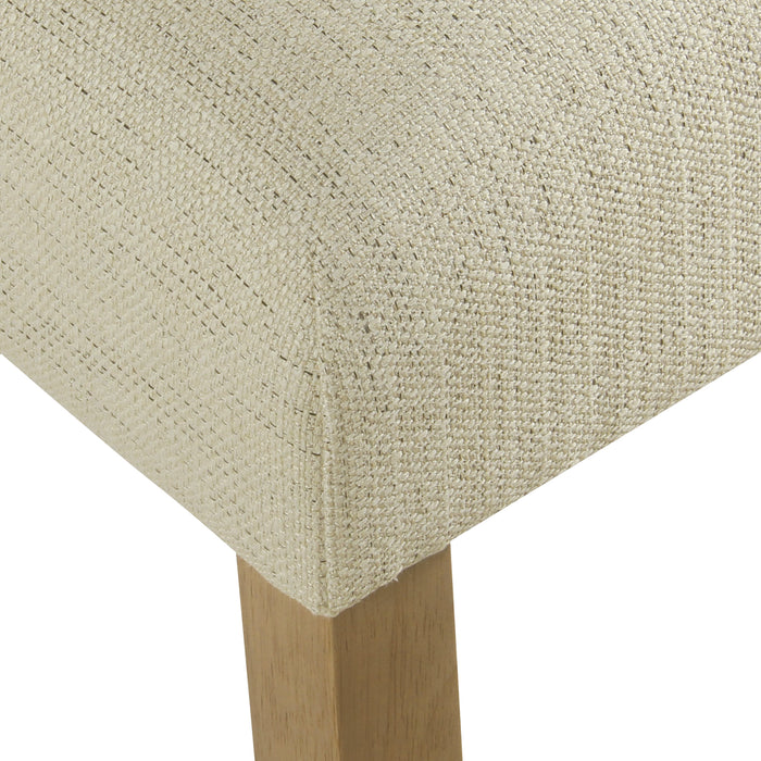 Modern Curved Back Dining Chair - Stain Resistant Textured Linen