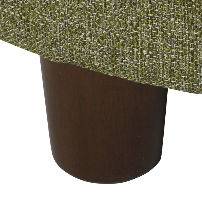 Round Storage Ottoman - Green Tweed