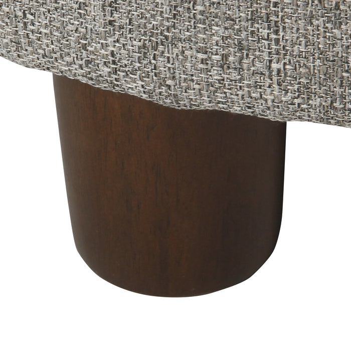 Round Storage Ottoman - Light Gray Tweed