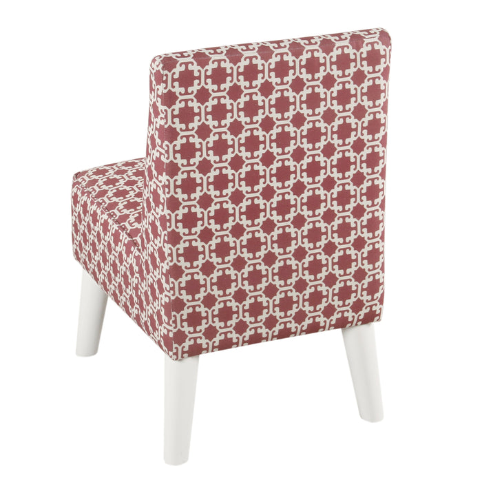Kid's Modern Slipper Chair- Pink Lattice