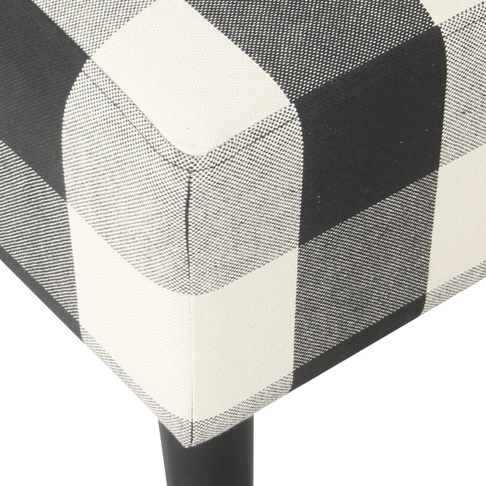Modern Armless Accent Chair - Black Plaid