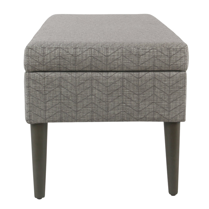 HomePop Mid-Century Storage Bench - Textured Gray