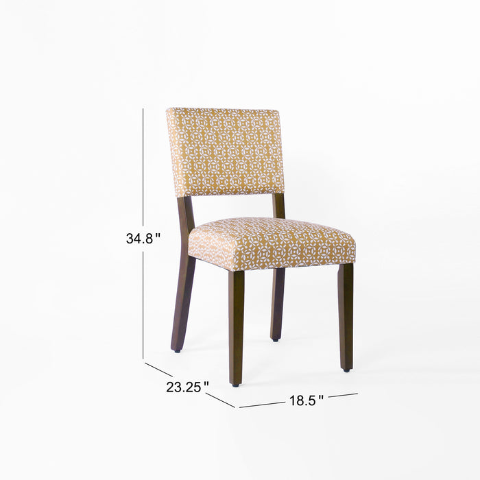HomePop Open Back Dining Chair - Golden yellow print  (set of 2)