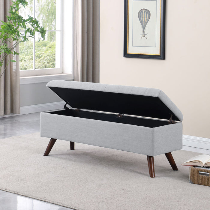 HomePop Modern Tufted Storage Bench - Gray Woven