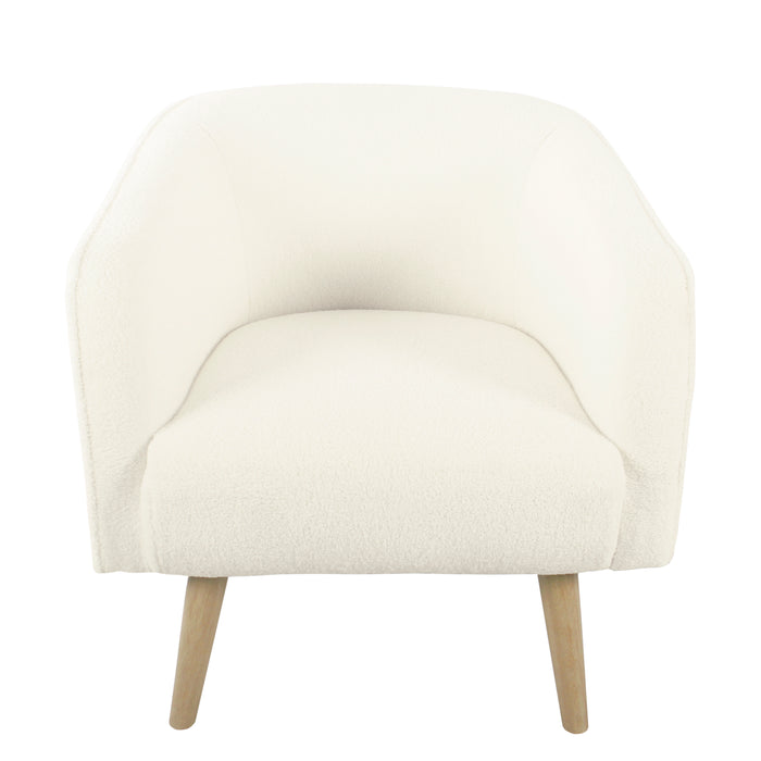 HomePop Sherpa Accent Chair with Wood Legs - Cream