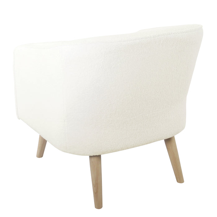 HomePop Sherpa Accent Chair with Wood Legs - Cream