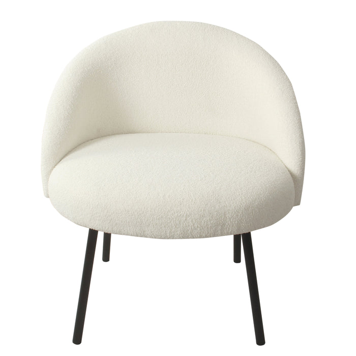 Modern  Sherpa Accent Chair - Cream