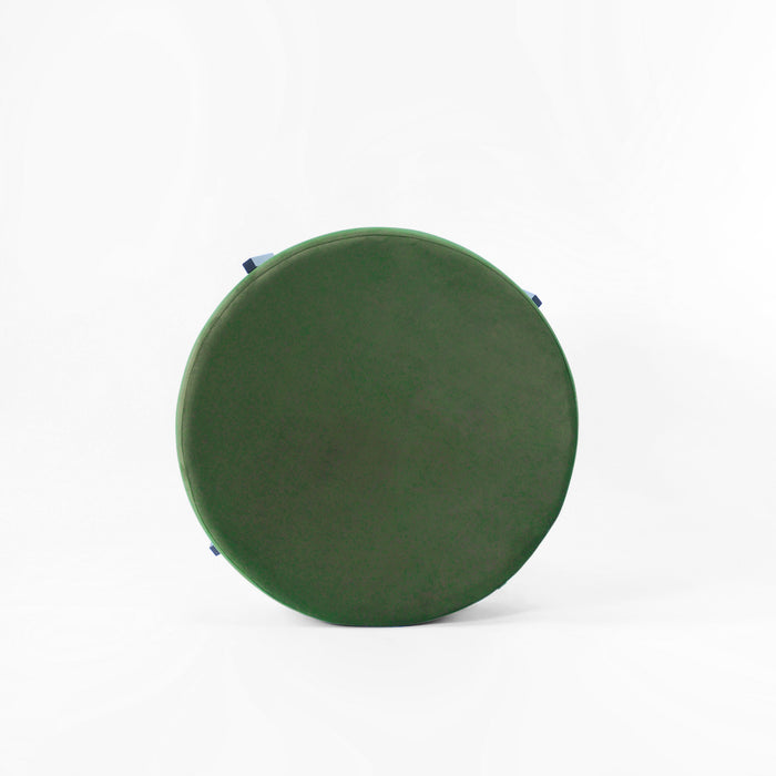 HomePop Modern Round Ottoman - Forest Green Velvet
