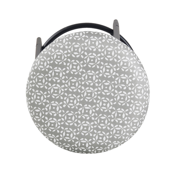 HomePop Upholstered Metal Barstool - Light Grey Print
