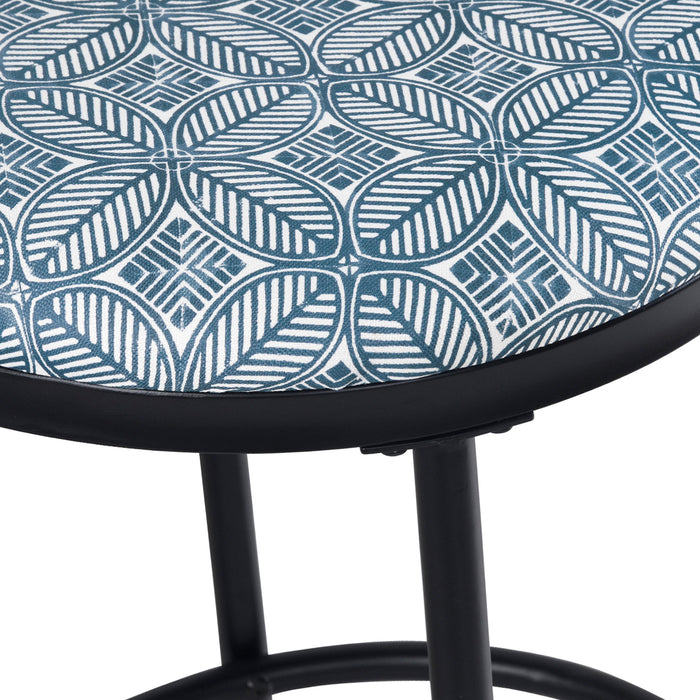 HomePop Upholstered Metal Barstool - Indigo Print