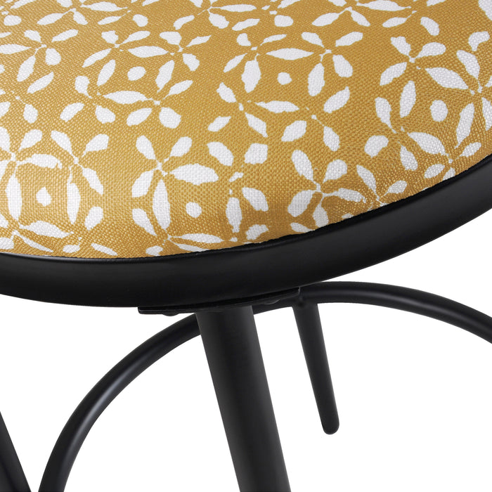 HomePop Upholstered Metal Barstool - Golden yellow print