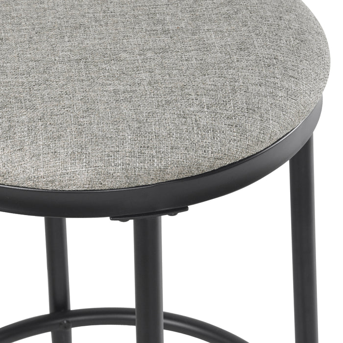 HomePop Upholstered Metal Barstool - Sustainable Gray Woven