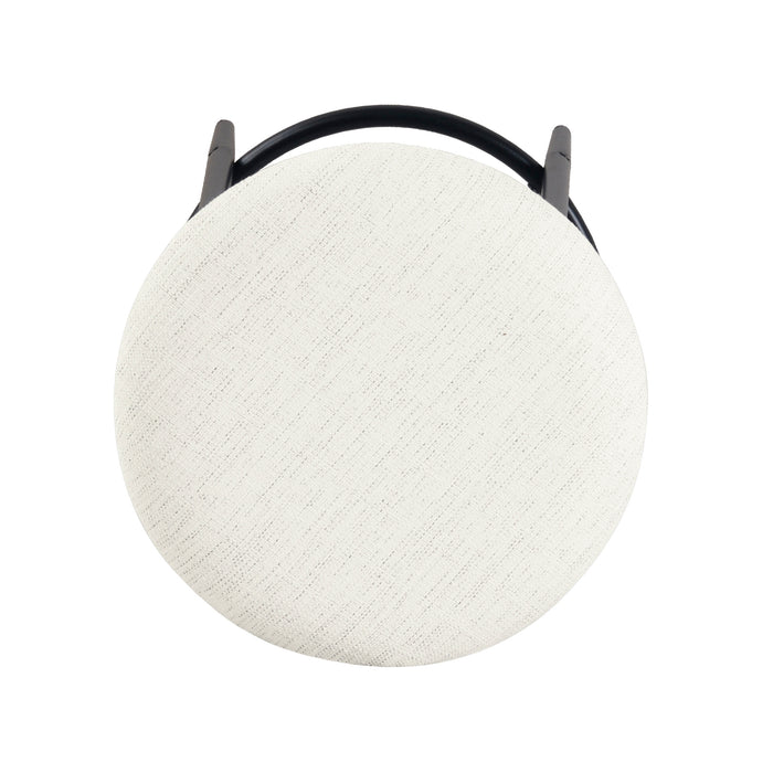HomePop Upholstered Metal Barstool - Stain-Resistant Cream Woven