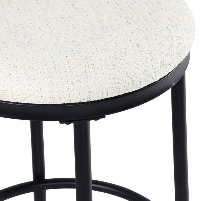 HomePop Upholstered Metal Barstool - Stain-Resistant Cream Woven