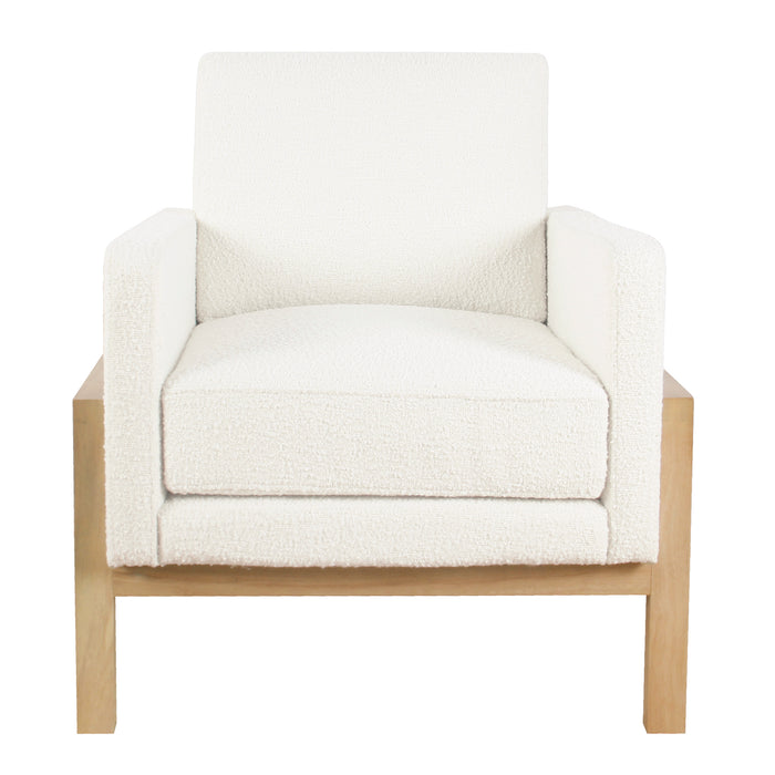 HomePop Wood Frame Accent Chair - Cream Boucle