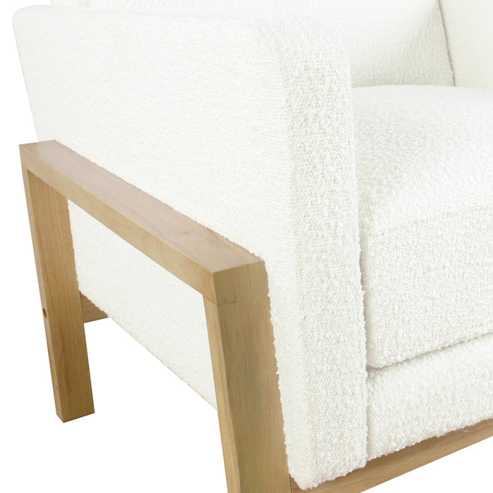 HomePop Wood Frame Accent Chair - Cream Boucle
