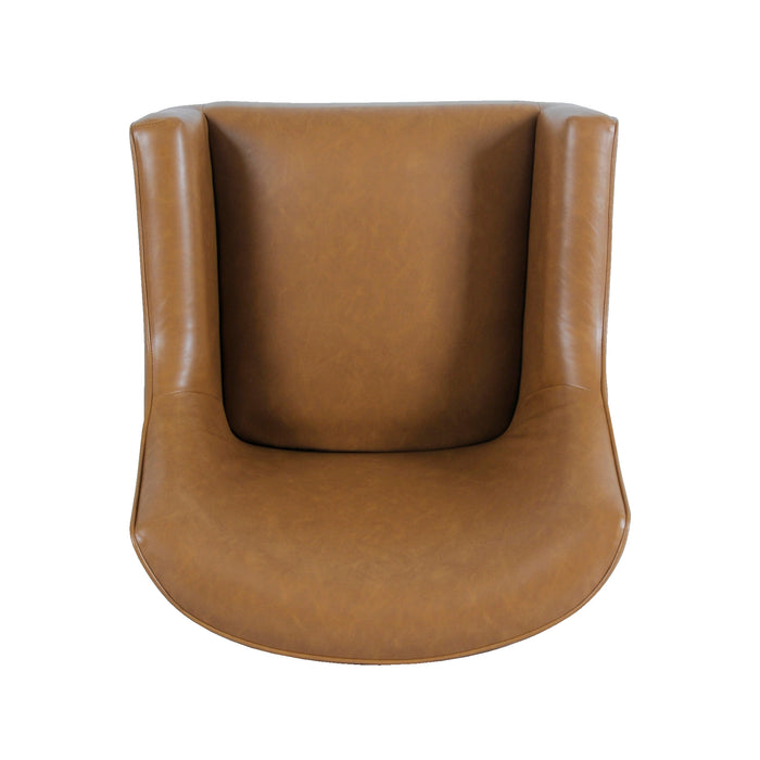 HomePop Modern Accent Chair- Carmel Faux Leather